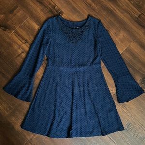 Nordstrom Weavers Girl dress, Navy Blue, girls M(7-8)